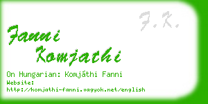 fanni komjathi business card